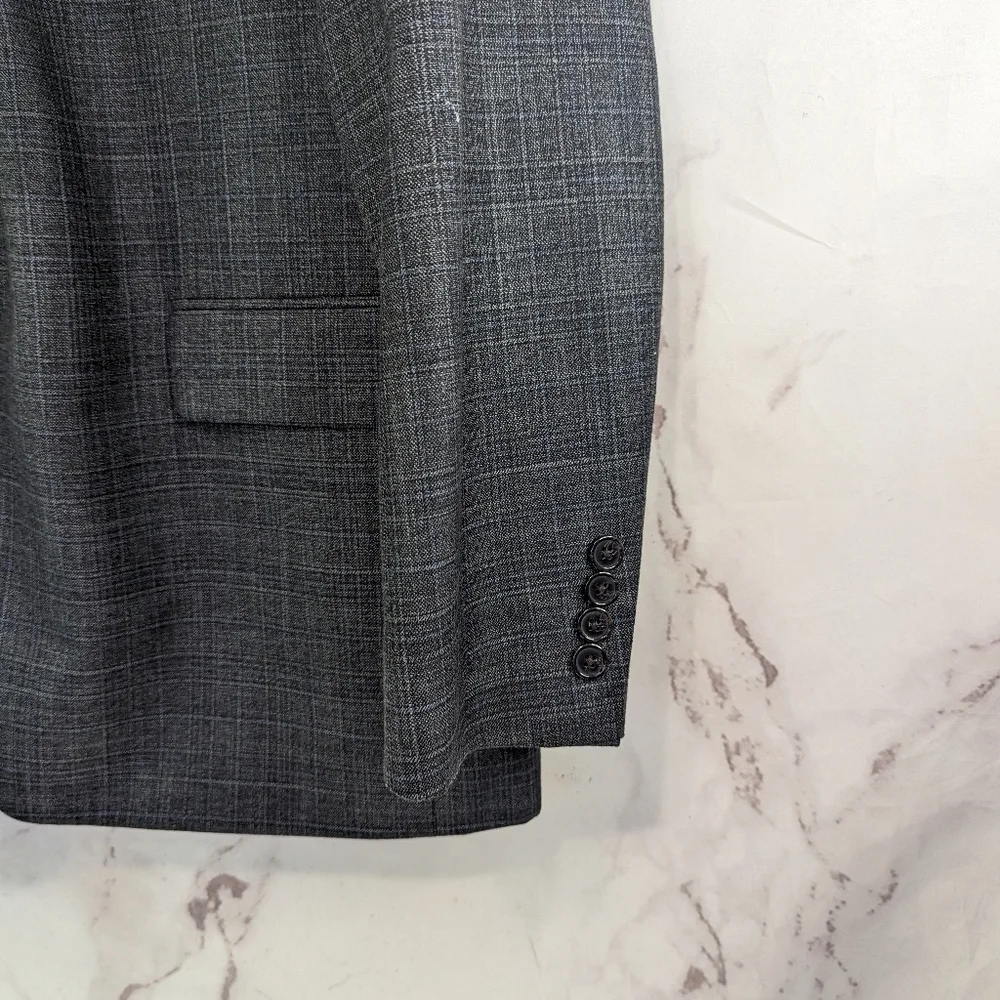 Lauren Ralph Lauren Suit Jacket Mens 46 L Gray Blazer 2 Button Sport Coat